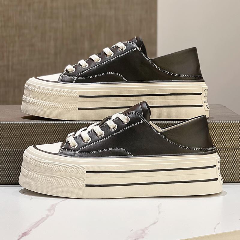 

Весенне-осенние туфли Xiaobai Весна 2025 Новые туфли на платформе с увеличением высоты Женские туфли Популярные Универсальные Повседневные Спортивные Туфли на каблуке 40 чёрный