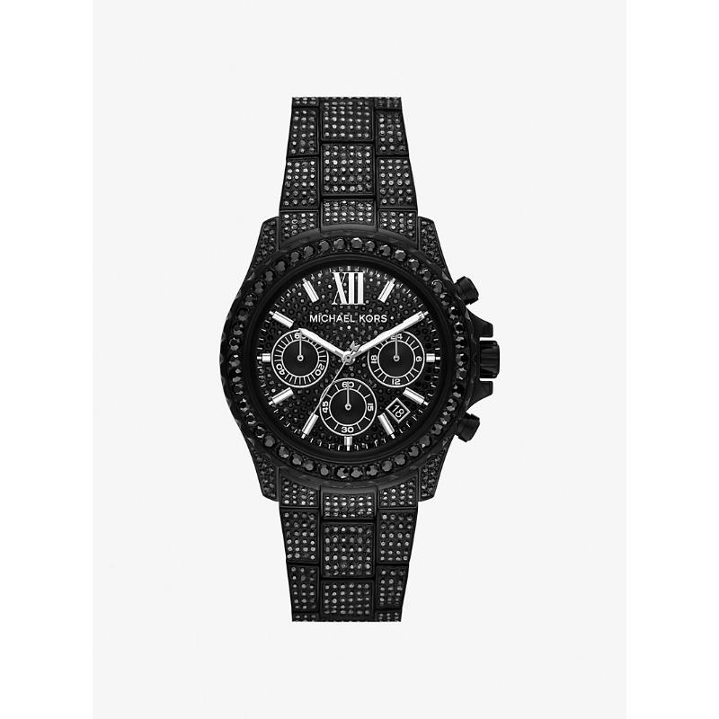 Большие часы Michael Kors Everest с паве, черного цвета MKO1229 чёрный