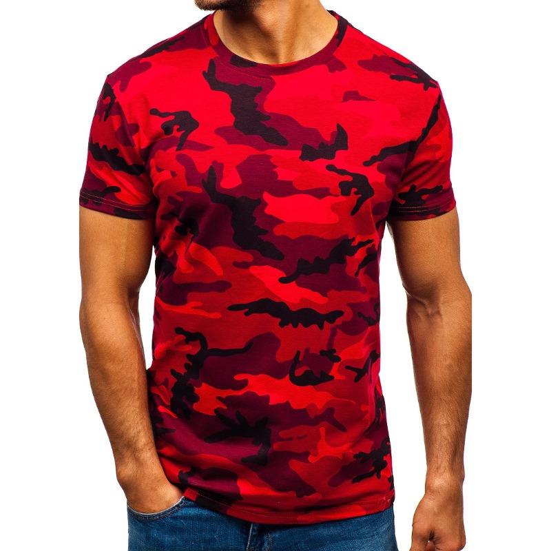 Summer Men's Short Sleeved T-shirt with Digital Printing Camouflage Round Neck Casual Short Sleeved 3D T-shirt