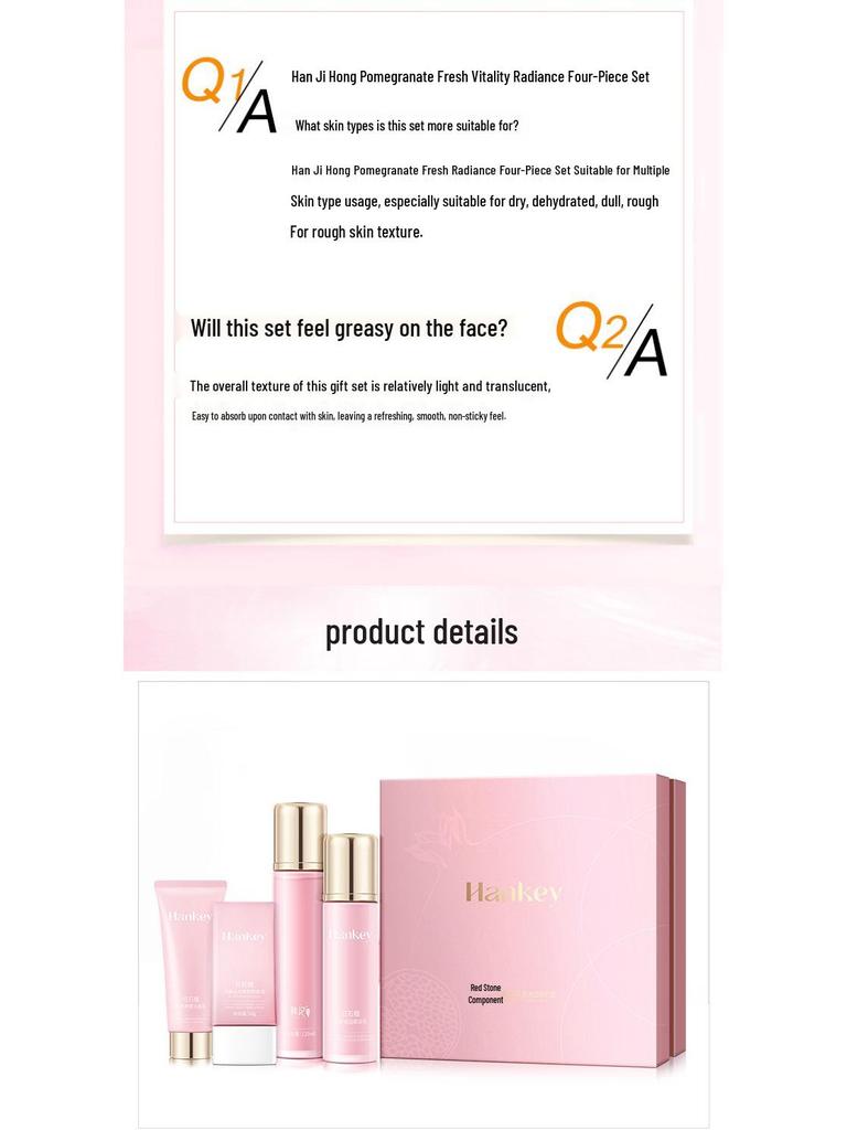 Han Ji Hong Pomegranate Rejuvenating Skincare Set: Hydrating & Moisturizing 4-Piece Kit for Fresh, Tender Skin