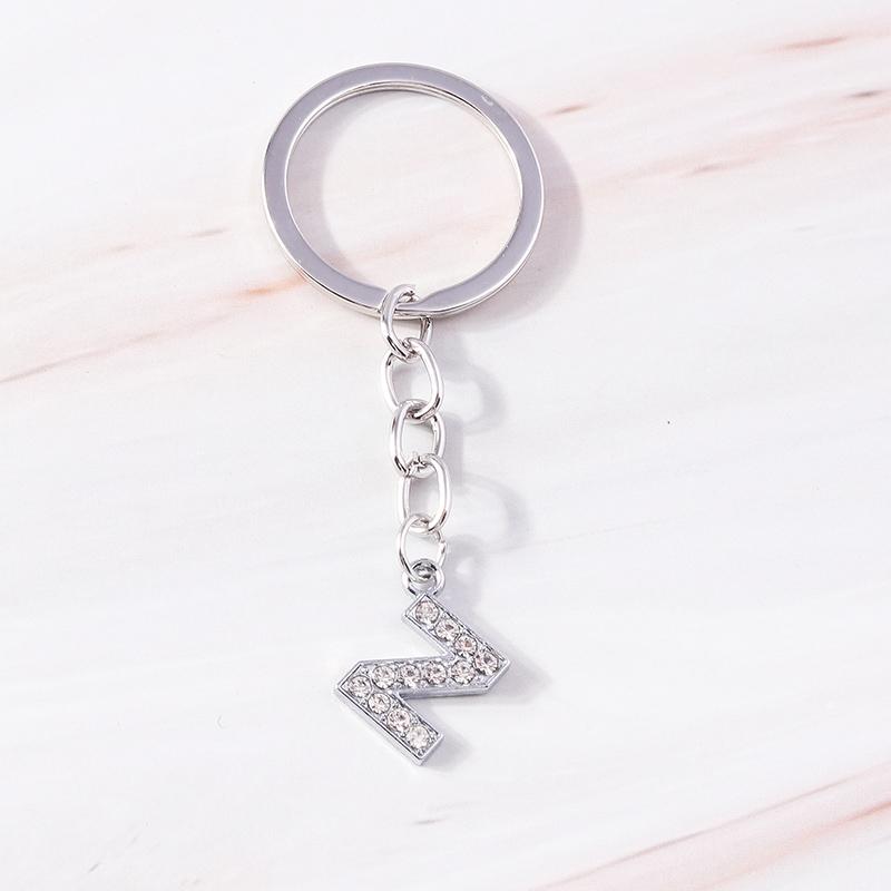 Fashion Initial 26 Letters A-Z Alphabet Keychain Rhinestone Key Ring Pendants for Car Key Bag Decor Charms DIY Accessories