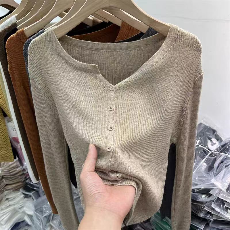 Spring and Autumn Women's Clothing New Thin Soft Waxy and Thin Long-sleeved Knitted Sunscreen and Women's Knitted Sweater