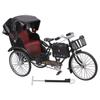 Collectible 1:10 Miniature Tricycle Model Iron Three Wheeld Rickshaw Replicas Vintage Desktop Decoration Gift For Adults
