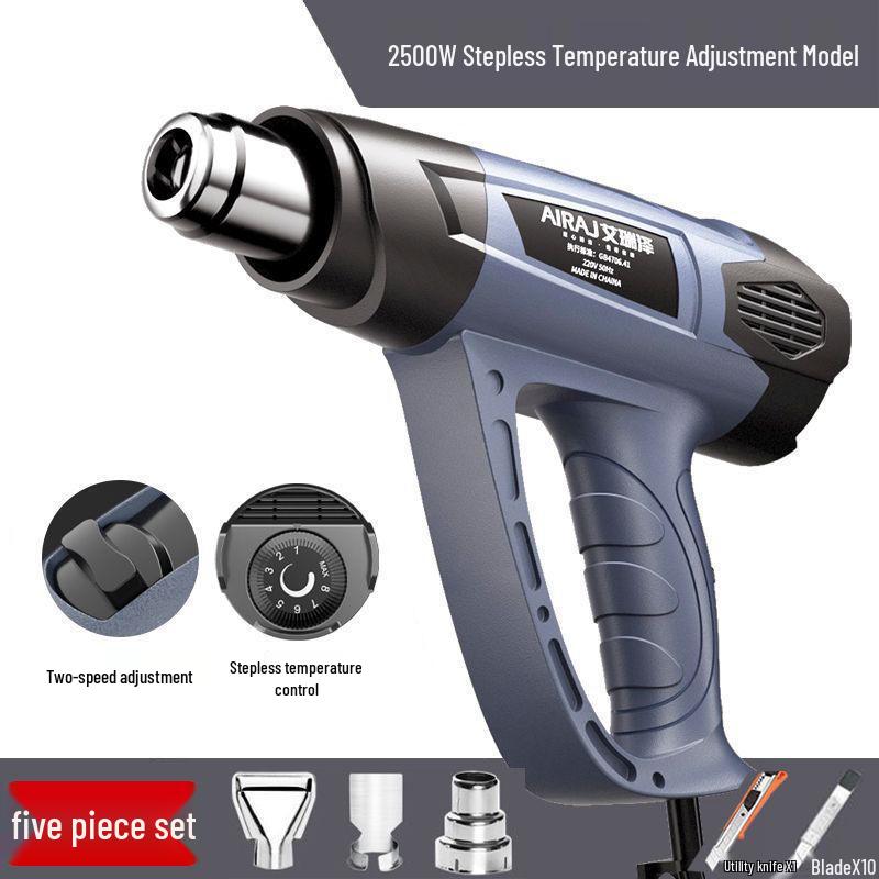 Adjustable Temperature Electric Heat Gun with Digital Display - High Power for Baking, Car Wrapping, and Heat Shrink Film