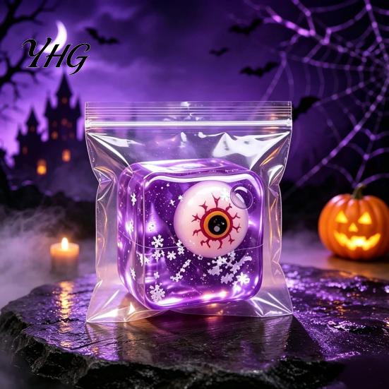 Clear Cube Fidget Toy Stress Relief for Halloween Christmas, Anxiety Reduction Ice Squeeze Holiday Toy, Slow Rising Sensory Gift Party Favors