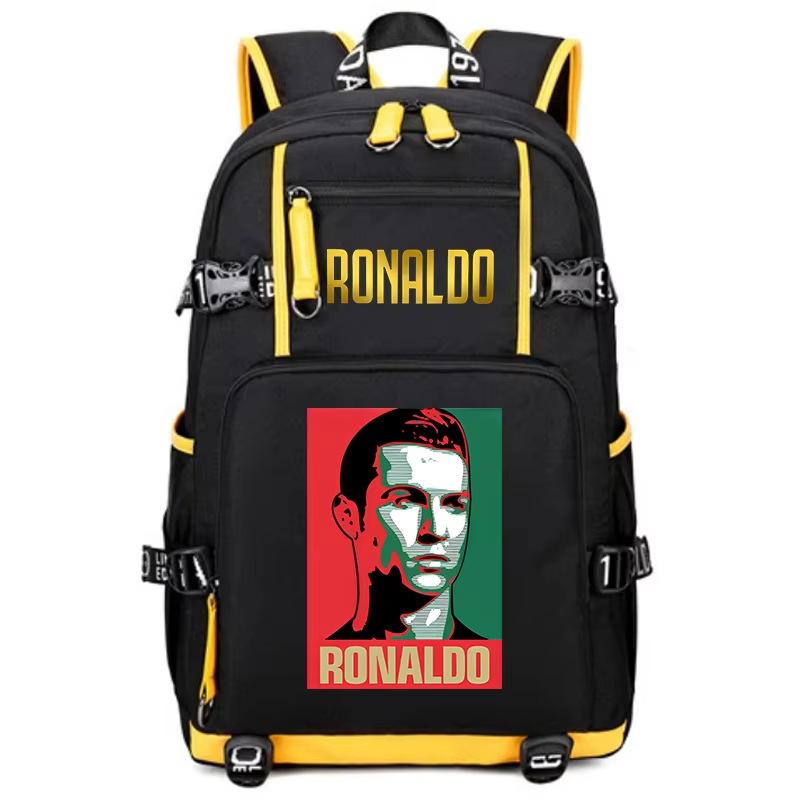 Football Star Peripheral Personality Print Youth Backpack Large Capacity Student Bag