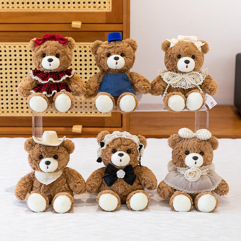 Cute Chocolate Bear Teddy Bear Doll Palm Baby Bear Doll Small Plush Toy Doll