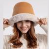 Furry Bucket Hat Women Autumn Winter Windproof Warm Hat Northern Ethnic Style Thick Plush Warm Fisherman Ear Protection Basin