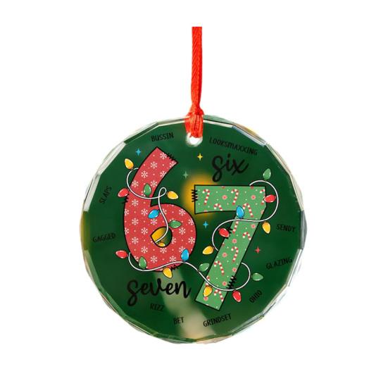 

Santa Says Six Christmas Tree Decor with Seven Ornament Acrylic Unique Phrase Festive Holiday Hanging 1pc