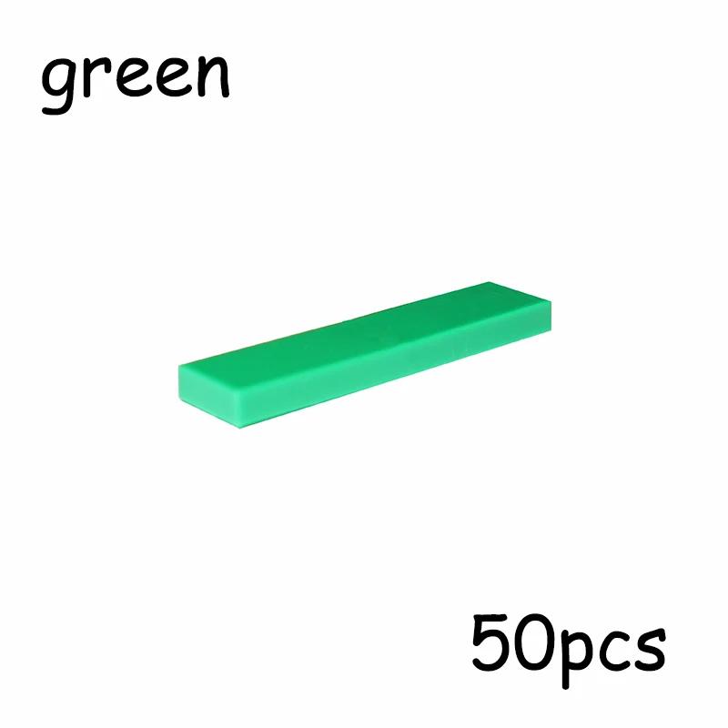 50PCS MOC Assemble Particles 2431 Size 1x4 Bricks Flat Tile Smooth 1*4 Building Blocks DIY Educational Creative Toy for Kids