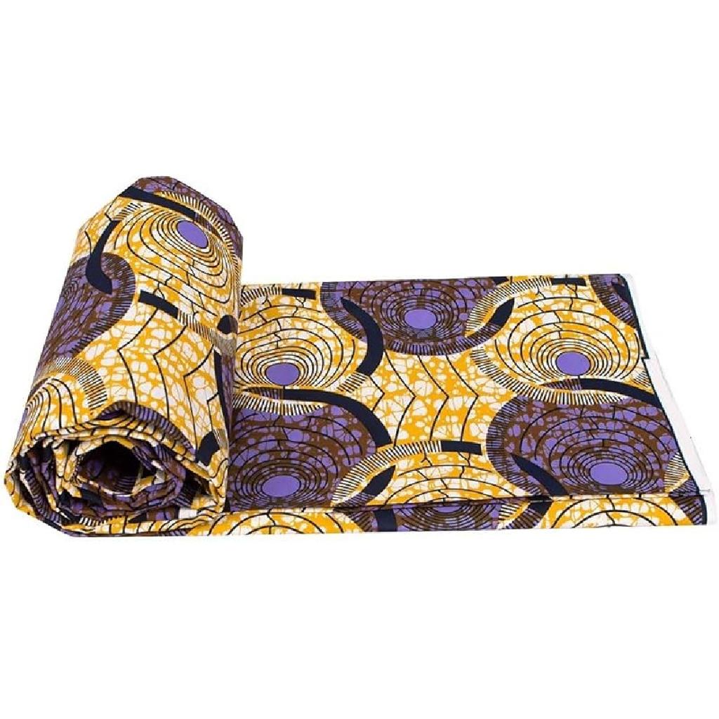 African Print Polyester Fabric Ankara Wax Tissu DIY Party Dress Sewing Material by 6 Yards