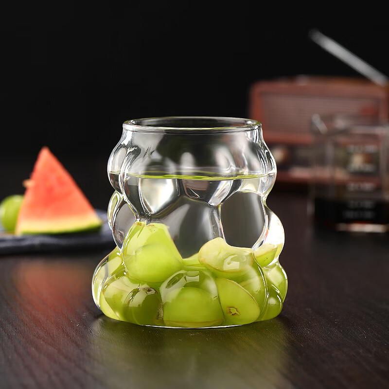 Shangqi Trauben-Design Glasbecher mit Deckel