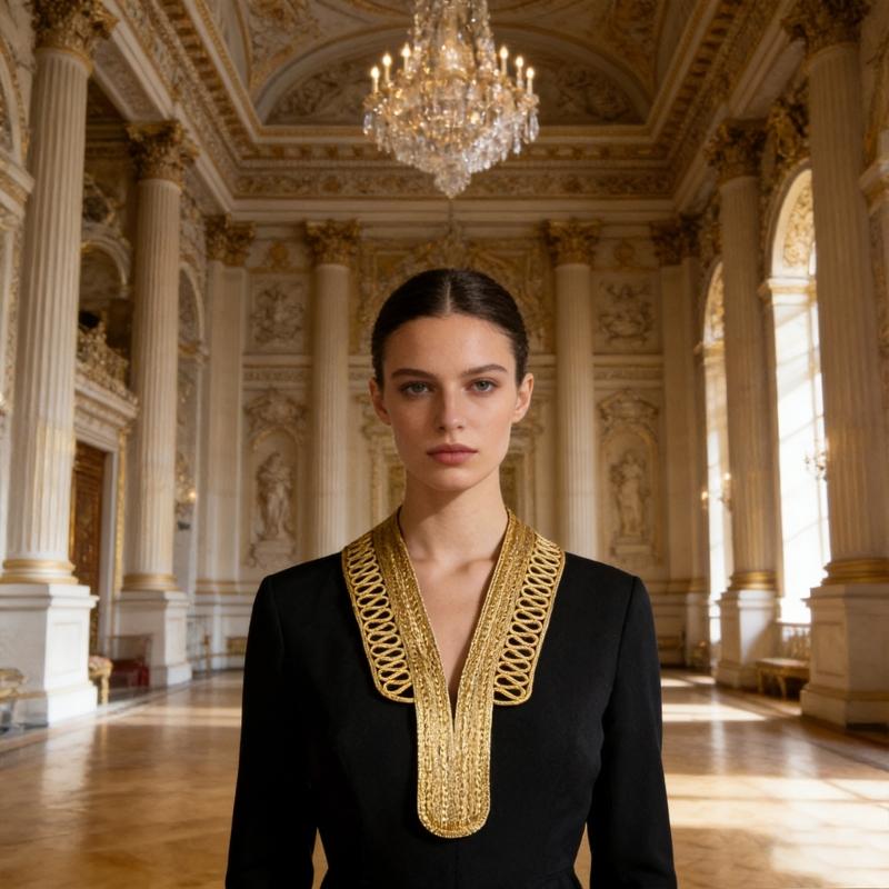 Gold Thread Collar Trim Sewing Applique For Handmade Suits And Dance Costume Clothing Embellishment Sewing Accessories