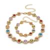 2pcs Set Luxury Temperament Colored Zircon Flower Bracelet Necklace Set for Women Trendy Personality Birthday Party Jewelry Sets