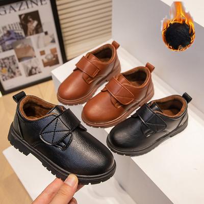 Jungen Lederschuh Britischer Stil Kinder Lässig Schule Schwarz Uniformschuhe Mode Vielseitig Kinder Auftrittsschuhe Klettverschluss