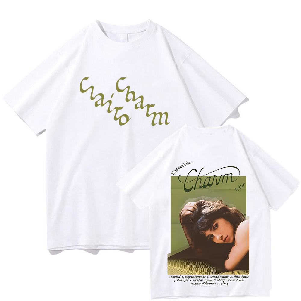 Clairo Charm Baumwoll-T-Shirts HipHop Unisex T-Shirts Geschenk für Popmusik-Fans Kleidung Sommer Kurzarm-T-Shirt