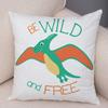 Cute Jurassic Dinosaur Cushion Cover Decorative Cartoon Animal Pillowcase Kids Room Sofa