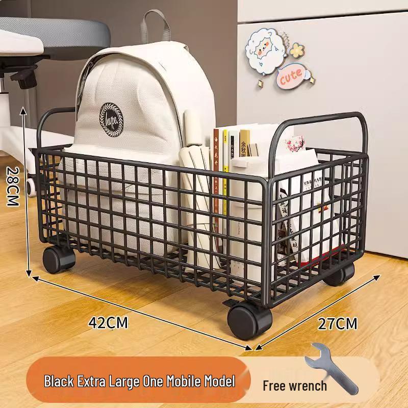 Compact Storage Cart with Casters for Bags, Backpacks, Books, and More
