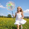 Bunte Windmühlen-Dekorationen für Garten und Hof, Dekorativer zweilagiger Windrad-Spinner für Kinder, Reflektierende Outdoor-Windräder für Terrasse und Rasen