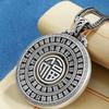 Vintage Chinese Fu Character Rotating Pendant Necklace Men Women Copper With Crystal Charm Adjustable Chain Options