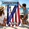 Custom Name Personalized football team Print Beach Towel, for Trip Camping Beach Party Home Decor, Birthday Gift for Family & Friends