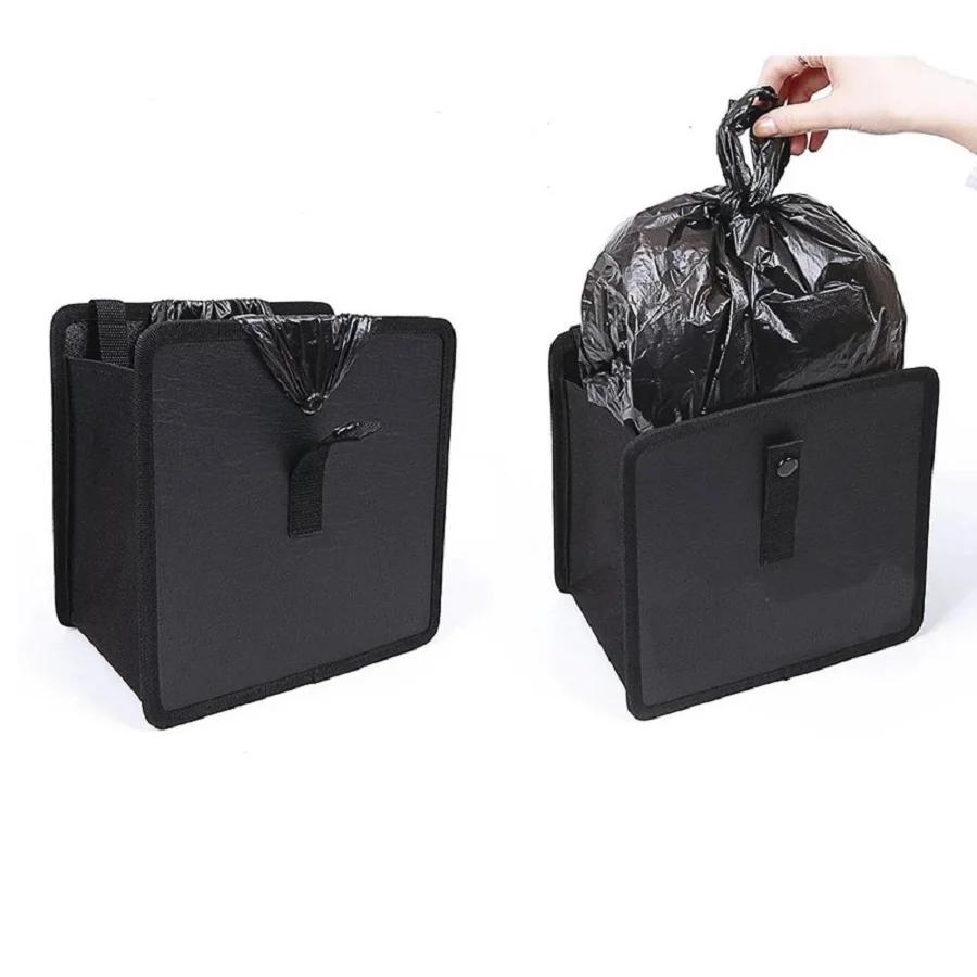 1PC Car Mounted Garbage Bin Portable Hanging Garbage Basket Rear Storage Compartment Waterproof Garbage Bin Storage Box