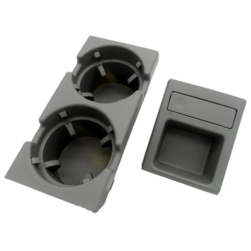 Car Vehicle Front Center Console Storage Box Coin Portable Rack Cup Drink Holder Black Double Hole For BMW E46 3SERIES 1999-2006