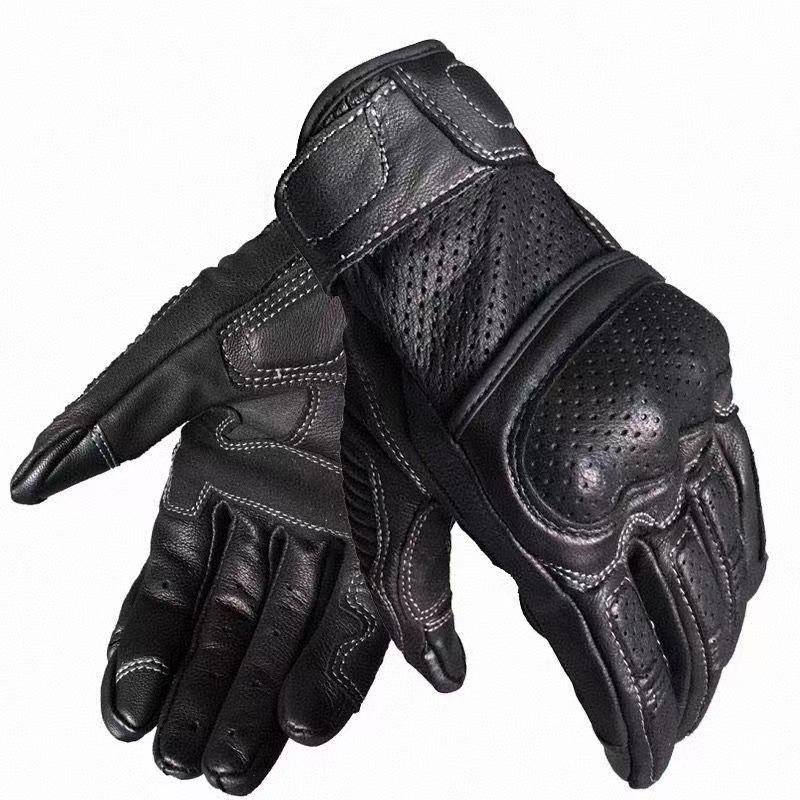 Cycling breathable gloves anti-drop retro locomotive gloves touch screen full finger gloves M чёрный