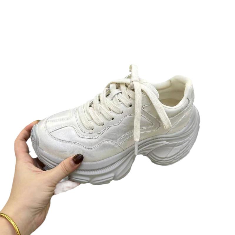 Thick-soled heightening spring shoes women's 2025 spring and summer explosion high-quality dad shoes non-slip, light and comfortable casual shoes