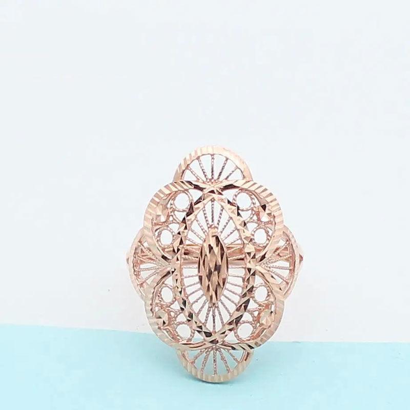 

Russian Purple Gold-Plated Rose Gold Hollow Ring, High-End Hollow Design Fashion Ring, Live Ring Women (opening can be adjusted)