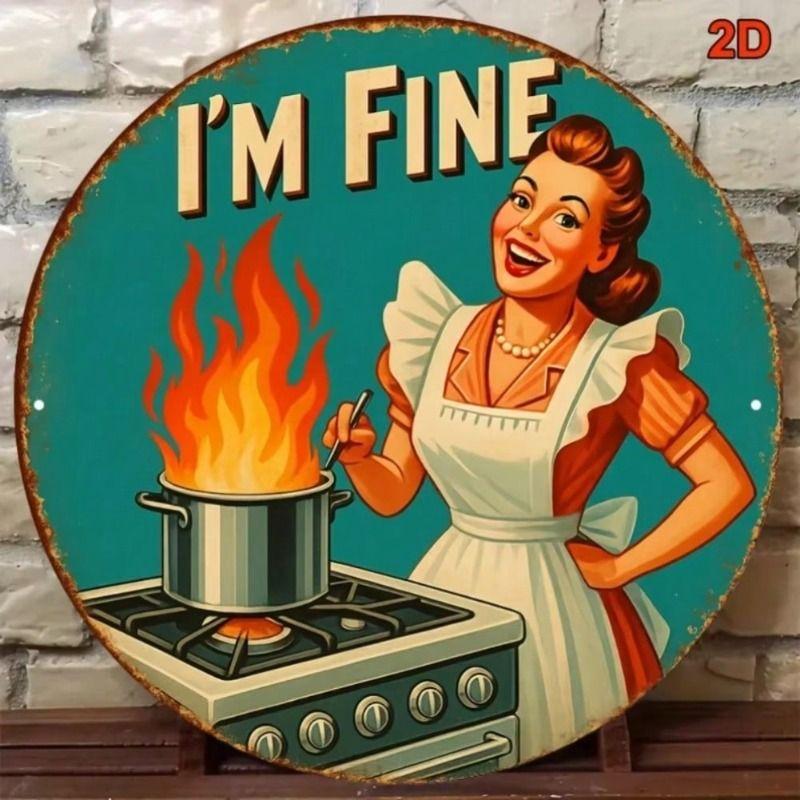 Decorative Metal Wall Art Sign Tin Painting 20x20 cm
