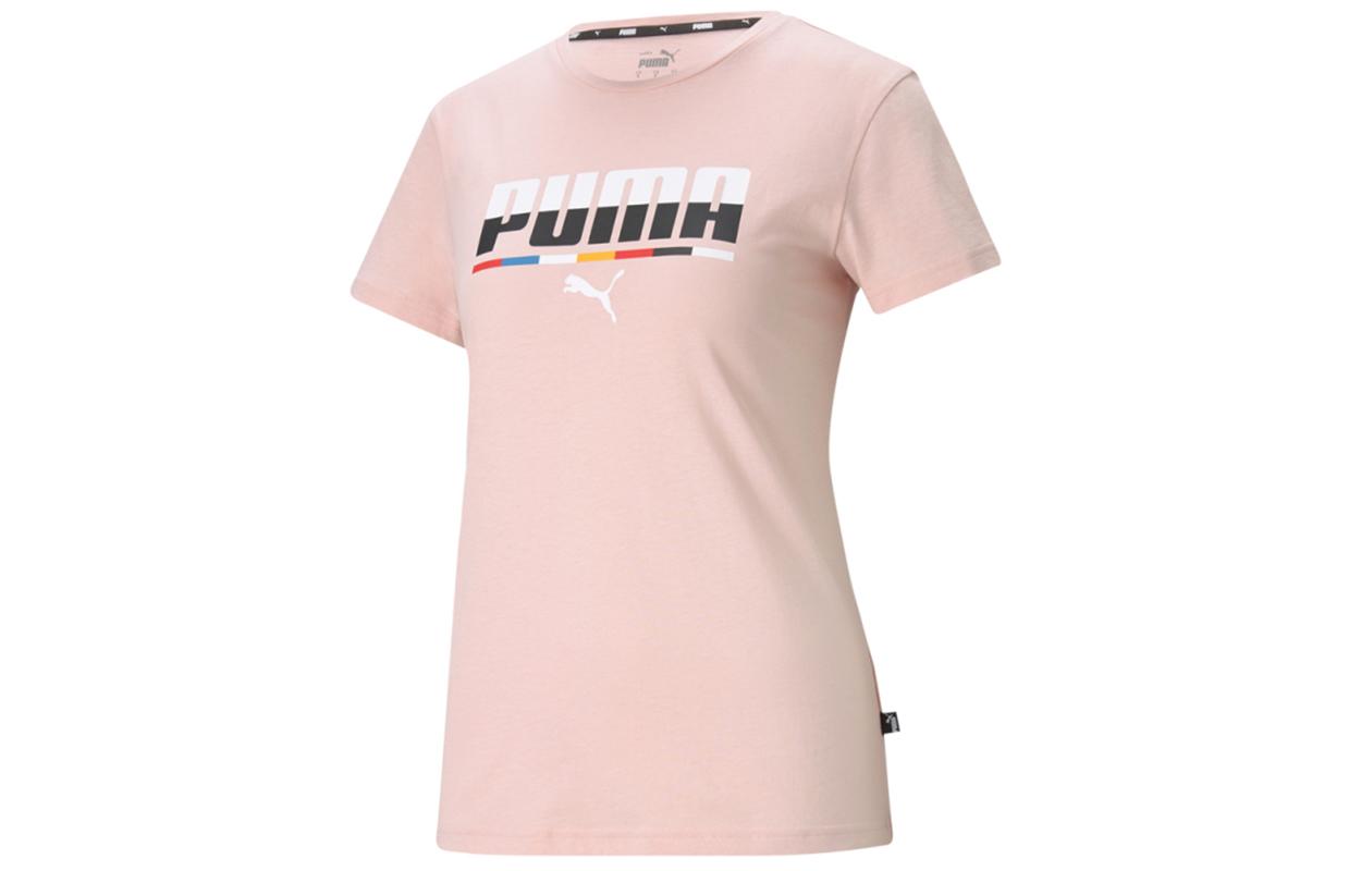PUMA T Shirts Women s Pink Crew Neck Moderate Straight Fit 845603-15 L