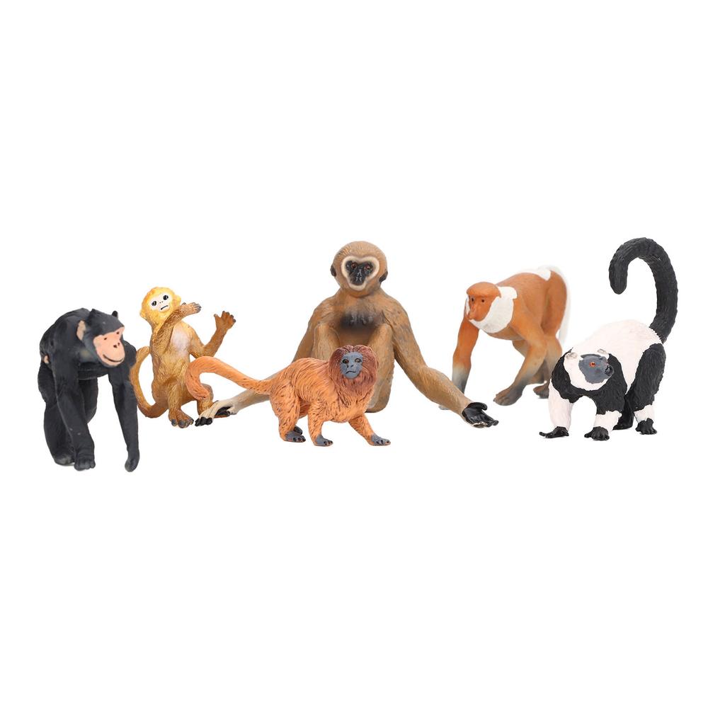 6Pcs Monkey Models Playset Safe Simple Styling Simulation Kids Educational Toy Set for Kids