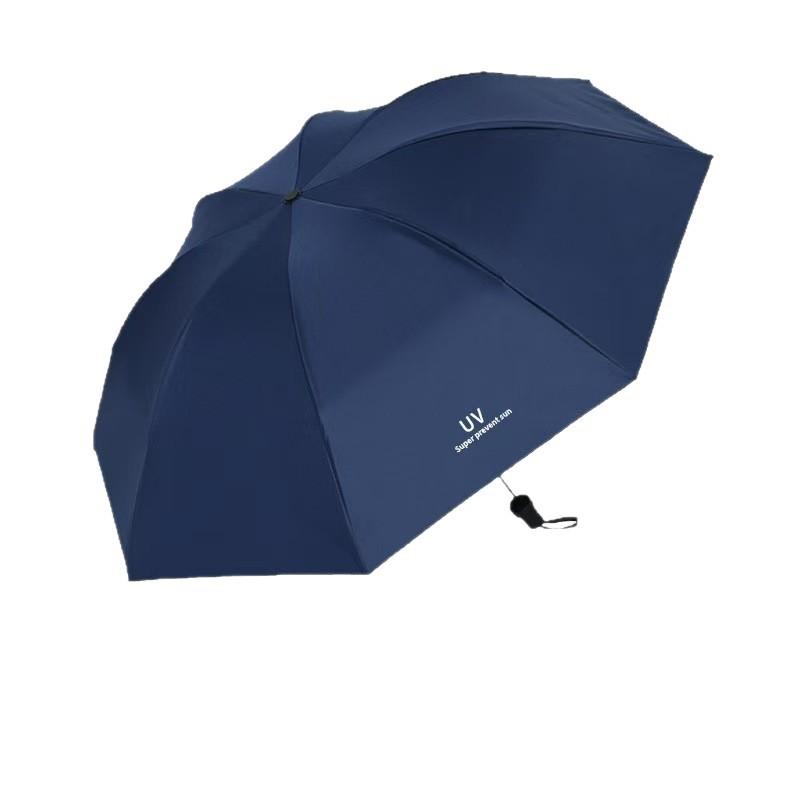 Fully automatic UV vinyl parasol, one-click open and close three-fold umbrella, UV-proof portable advertising umbrella