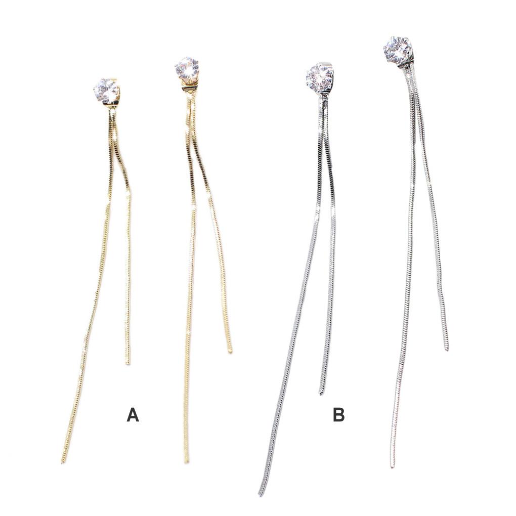 Earrings Long Tassel Glitter Stylish Zircon Embedded Earring Fringe Personality Gold Silver Ear Dangle Wedding Decor Women