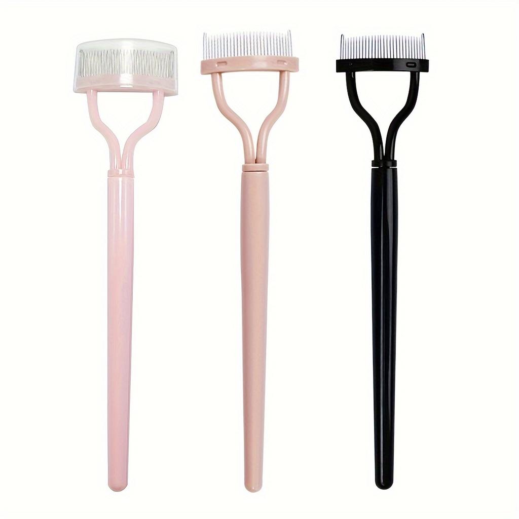 Stainless Steel Eyelash Comb & Eyebrow Brush Dense Teeth for False Lashes & Natural Brows Makeup Tool