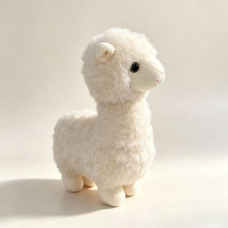 1Pcs Cute Alpaca Plush Toy Soft Fluffy Stuffed Sheep Doll Lovely Cartoon Ornament for Baby Soothing Companion Gift