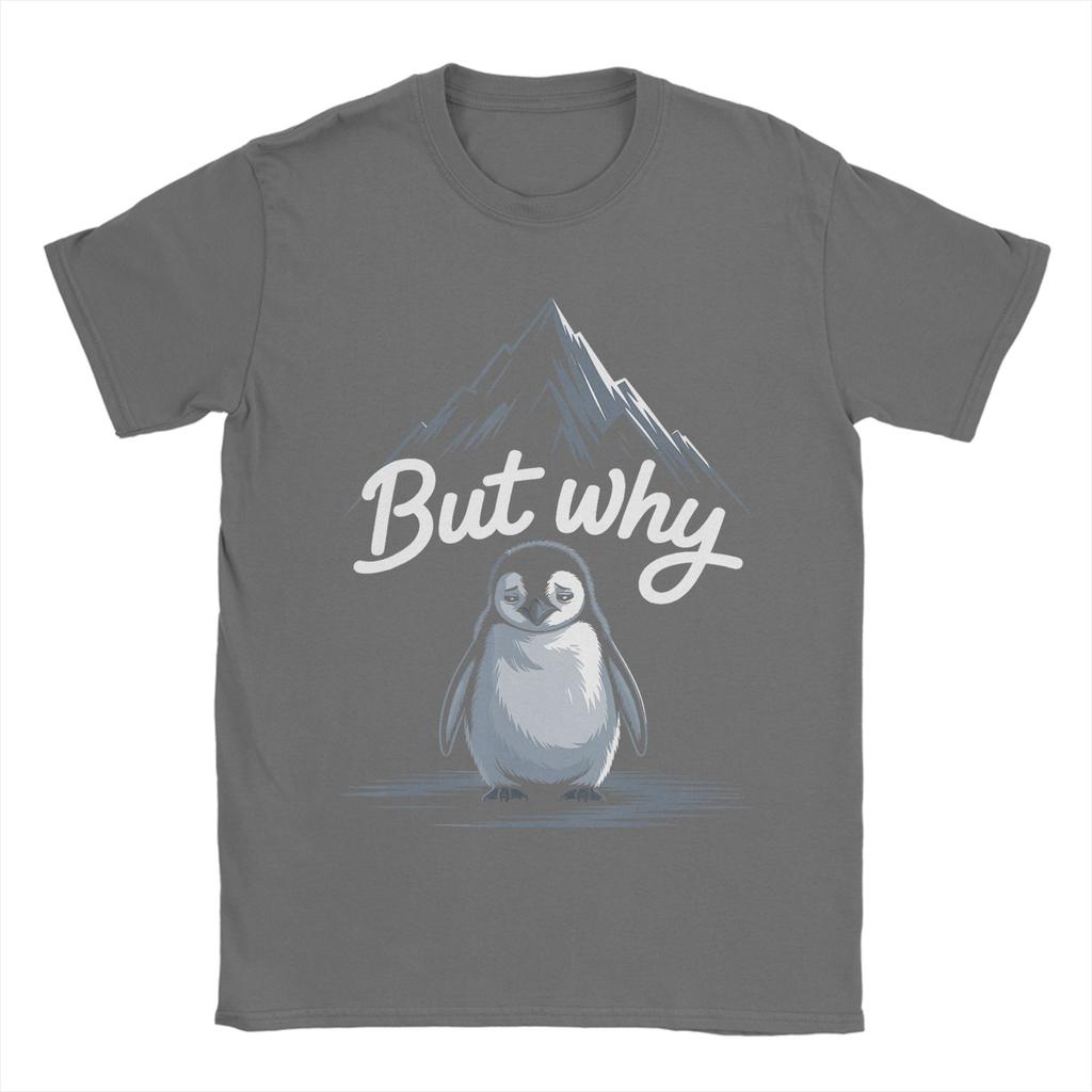 Trendy Nihilist Penguin ButWhy Mountain LonelyPenguin Cotton T Shirt For Couple Summer Vintage T Shirts Breathable Tees