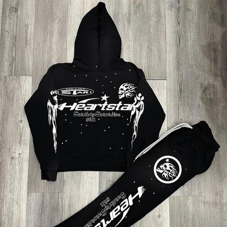 

Heartsta Starry Sky Zip-Up Hoodie & Sweatpants Set - Harajuku Style Jacket L