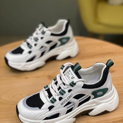 Petites chaussures de papa super feu polyvalentes pour femmes, chaussures de sport d'automne, nouveautés en maille tendance, respirantes, fines, mode, confortables, décontractées