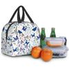 Izolovaná taška na oběd s motýlem s přední kapsou Opakovaně použitelná chladicí taška tote se zipem pro kempování, turistiku, piknik, pláž, cestování, práci