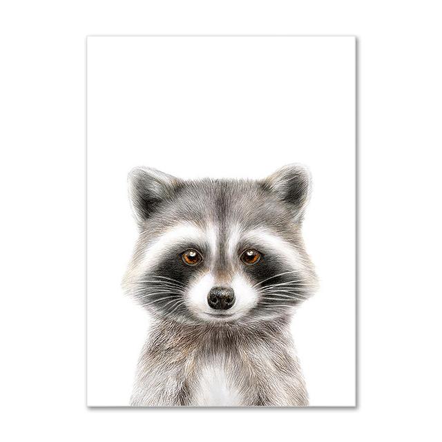 Koala, králík, veverka, slon, plátno, plakát pro dětský pokoj, nástěnný obrázek, tisk zvířat, plátno, malba, severský dětský pokoj