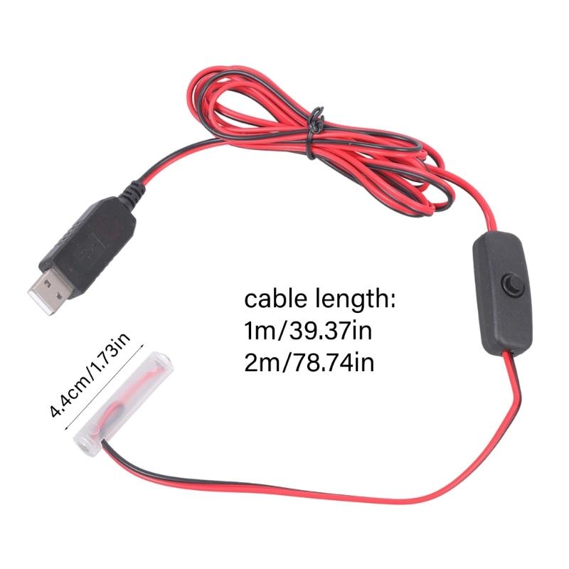 USB 5V auf 1,5V 3A Virtuelle Batterie-Wandlerkabel Mit Ein/Aus-Schaltern für Elektronisches Spielzeug, Thermometer und Uhren