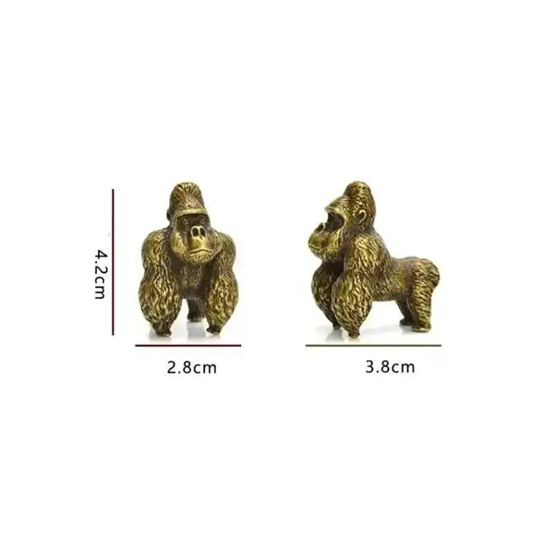 Exquisite Solid Copper Gorillas Small Ornament Copper Art Copper Pet Copper Handle Antique Micro Carving Antique Old Bronze Ware