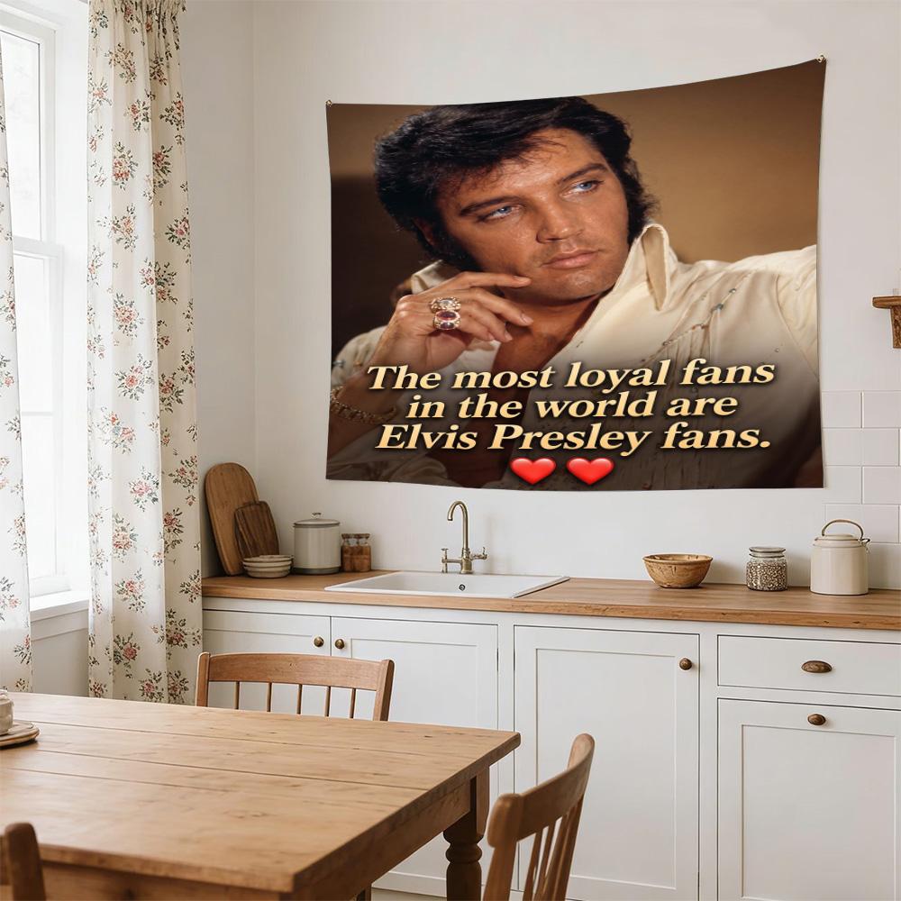 Glass Elvis Tribute Decorative Wall-Hanging Tapestry, Home Ornament for Living Room,Dorm and Fan Parties,Multi-style,celebrities,cartoons,music,sports