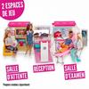 Barbie - 2-in-1 Medical Vehicle - Transformable Into a Hospital - Sounds and Lights - Ages 3+ - 20 Accessories