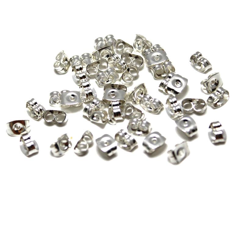 100pcs/lot 5mm 6mm Stainless Steel Earring Backs Stoppers Ear Plugs for Stud Earrings Jewelry Making DIY Earring Accessories