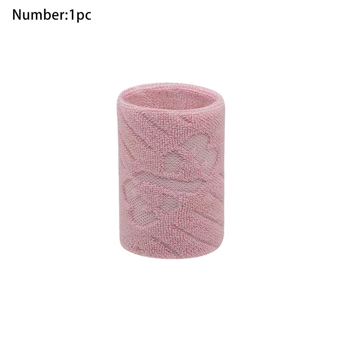 

1pc Recycled Cotton Sports Wristbands, Unisex Sweat Absorbing Breathable Wrist Support for Fitness Basketball Badminton рожевий