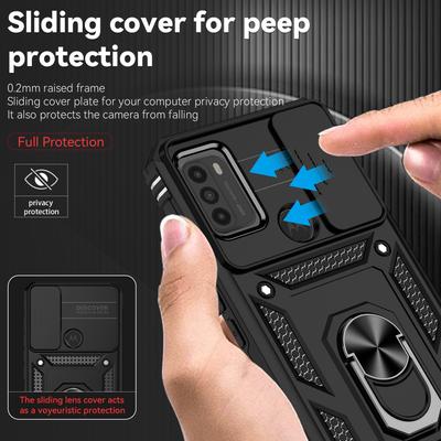 For Motorola Moto G50 4G Case Slide Lens Armor Shockproof Case For Moto G50 MotoG50 G 50 Magnetic Car Ring Holder Stand Cover