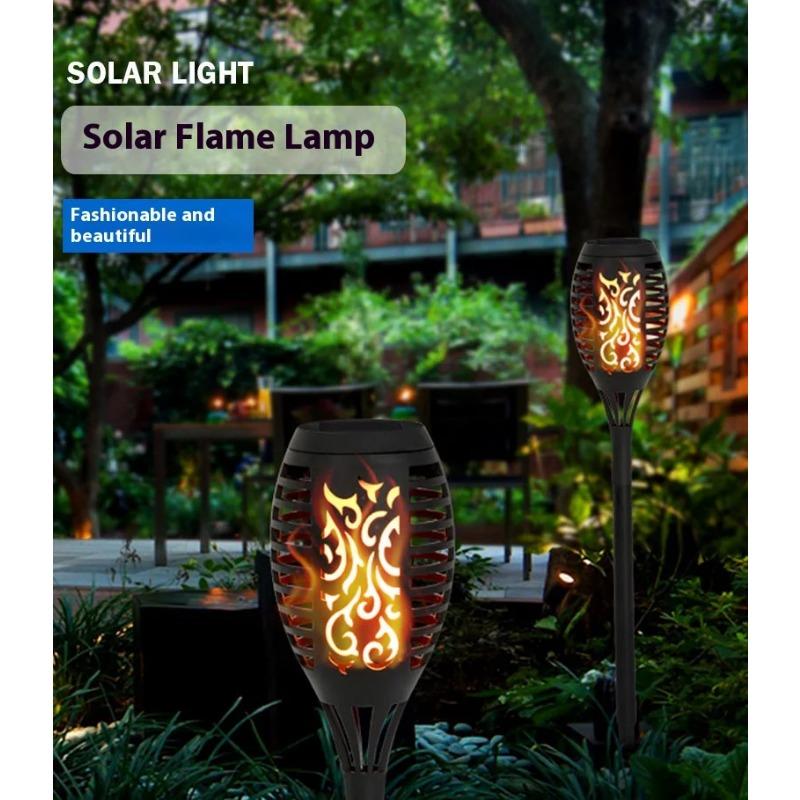 12LED Solar Flame Torch Light Flickering Light Waterproof Outdoor Lawn Path Yard Patio Floor Lamp Garden Christmas Decoration